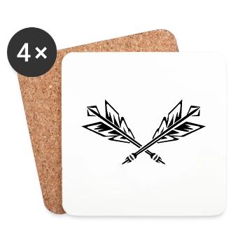 Dartpfeile Darts Symbol - Untersetzer (4er-Set) - Weiß - Vorne