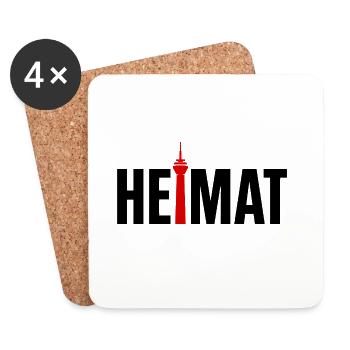 Heimat Düsseldorf Rheinturm - Untersetzer (4er-Set) - Weiß - Vorne