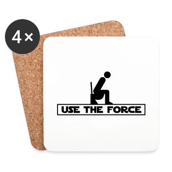 Use the Force on the toilet - Coasters (set of 4) - white - Front