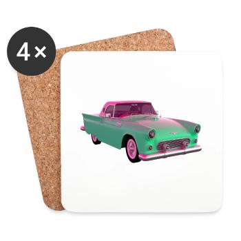 Altes Auto / Oldtimer - Untersetzer (4er-Set) - Weiß - Vorne