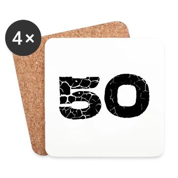 50 number jersey - Coasters (set of 4) - white - Front