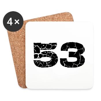 53 number jersey - Coasters (set of 4) - white - Front