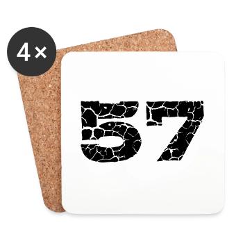 57 number jersey - Coasters (set of 4) - white - Front