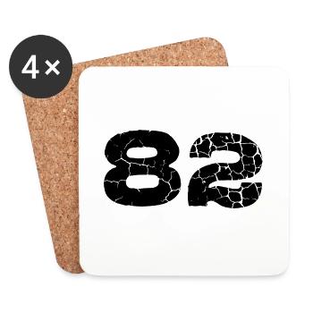 82 Zahl Trikot - Untersetzer (4er-Set) - Weiß - Vorne