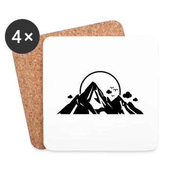Berge Symbol Mountains - Coasters (set of 4) - white - Front