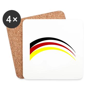 Symbole des couleurs de l'Allemagne - Dessous de verre (lot de 4) - blanc - Devant