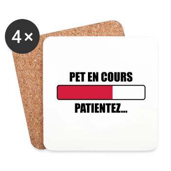 Pet en cours, patientez... - Dessous de verre (lot de 4) - blanc - Devant