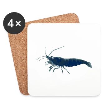 Garnele Blau - Untersetzer (4er-Set) - Weiß - Vorne
