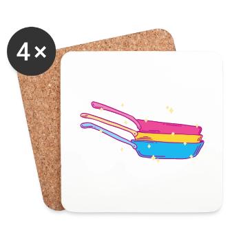 Kitchen pan stack Pansexual - Coasters (set of 4) - white - Front
