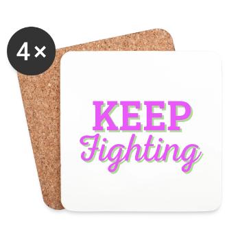 Keep Fighting - Untersetzer (4er-Set) - Weiß - Vorne