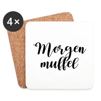 Morgenmuffel - Untersetzer (4er-Set) - Weiß - Vorne