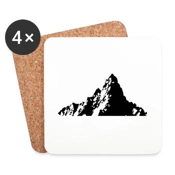 Berg Silhouette Symbol Outdoor - Untersetzer (4er-Set) - Weiß - Vorne