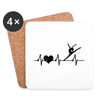 Ballet Dancer Dance Herzschalg Love Dance Sport - Coasters (set of 4) - white - Front