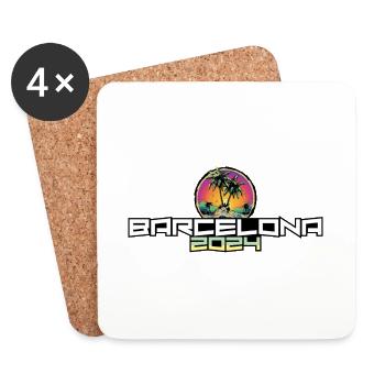 Barcelona 2024 Holiday Palm Trees - Coasters (set of 4) - white - Front