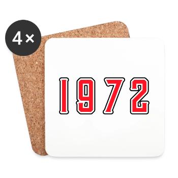 1972 Jahr Geburtstag - Untersetzer (4er-Set) - Weiß - Vorne