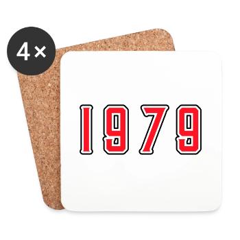 1979 anniversaire - Dessous de verre (lot de 4) - blanc - Devant