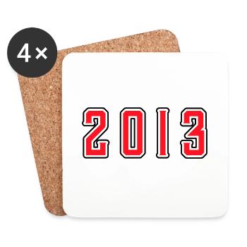 2013 Jahr Geburtstag - Untersetzer (4er-Set) - Weiß - Vorne