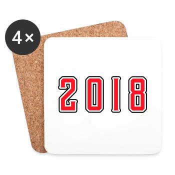 2018 year birthday - Coasters (set of 4) - white - Front