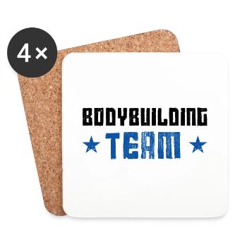 Équipe de musculation - Dessous de verre (lot de 4) - blanc - Devant