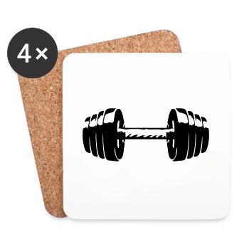 Dumbbell Weights Fitness - Coasters (set of 4) - white - Front