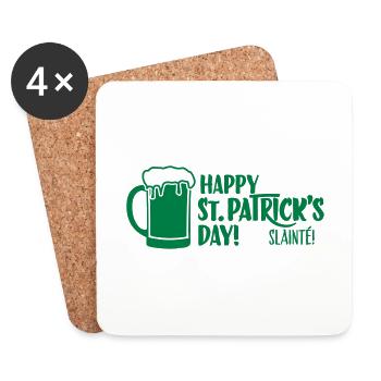 Happy St. Patrick's Day - Coasters (set of 4) - white - Front