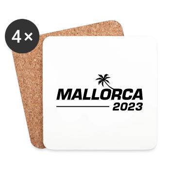 Mallorca 2023 Palme - Untersetzer (4er-Set) - Weiß - Vorne