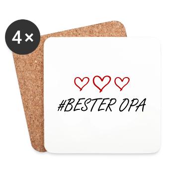 Best Grandpa Heart Love - Coasters (set of 4) - white - Front