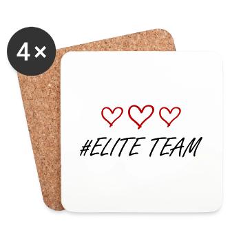 Amour du cœur de l’équipe d’élite - Dessous de verre (lot de 4) - blanc - Devant