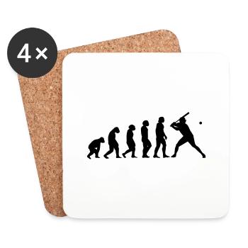 Baseball Witzig Lustig - Untersetzer (4er-Set) - Weiß - Vorne