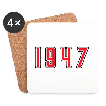 1947 Jahr Geburtstag - Untersetzer (4er-Set) - Weiß - Vorne