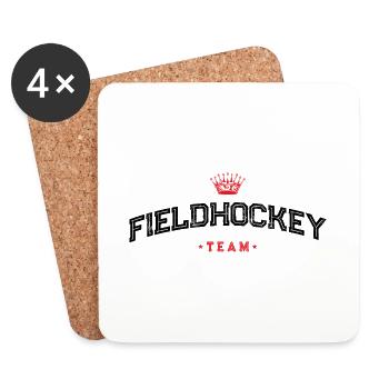 Fieldhockey Team - Untersetzer (4er-Set) - Weiß - Vorne