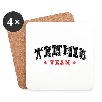 Équipe de tennis - Dessous de verre (lot de 4) - blanc - Devant