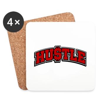 Hustle Spruch Hustlin - Untersetzer (4er-Set) - Weiß - Vorne