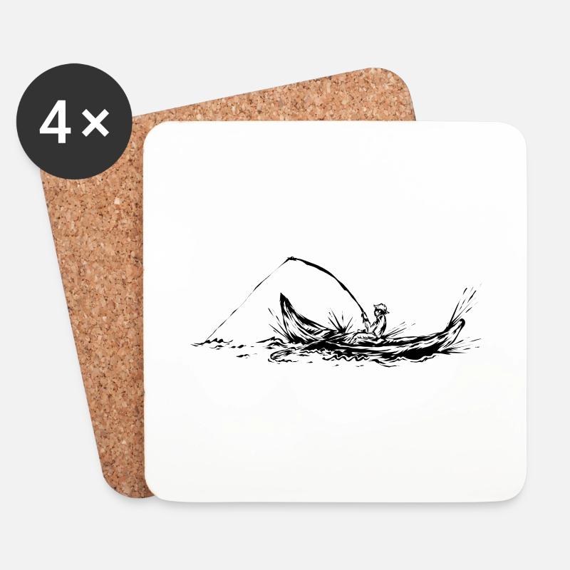 Angeln Angler - Untersetzer (4er-Set) - Weiß