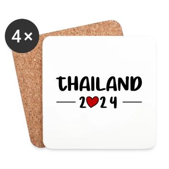 Thailand 2024 Heart Trip - Coasters (set of 4) - white - Front