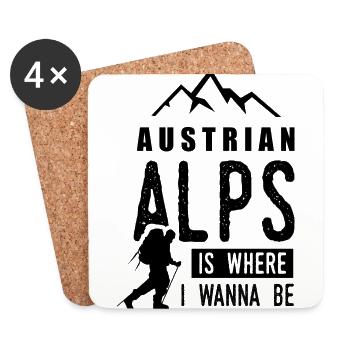 Austrian Alps Mountains Hiking Mountain - Coasters (set of 4) - white - Front
