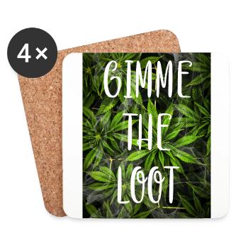 Give me the loot - Weed Love - Untersetzer (4er-Set) - Weiß - Vorne