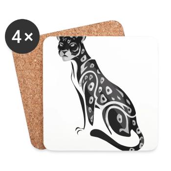 Majestätischer Dschungel-Panther Kunst für - Untersetzer (4er-Set) - Weiß - Vorne