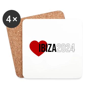 Ibiza 2024 Herz Urlaub - Untersetzer (4er-Set) - Weiß - Vorne