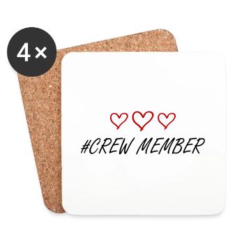 Crew Mitglied Herz Liebe - Untersetzer (4er-Set) - Weiß - Vorne
