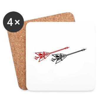 Symbole de fléchettes de l'équipe de fléchettes - Dessous de verre (lot de 4) - blanc - Devant