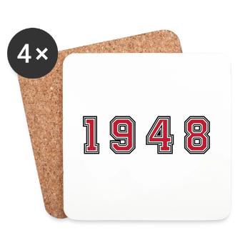 1948 Jahr Zahl - Untersetzer (4er-Set) - Weiß - Vorne