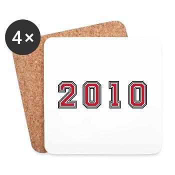 2010 year number - Coasters (set of 4) - white - Front