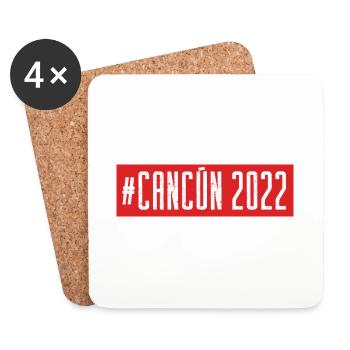 Cancun 2022 - Dessous de verre (lot de 4) - blanc - Devant