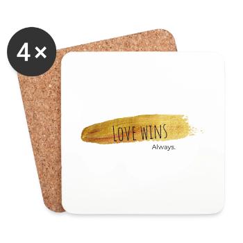Love Always Wins - Untersetzer (4er-Set) - Weiß - Vorne