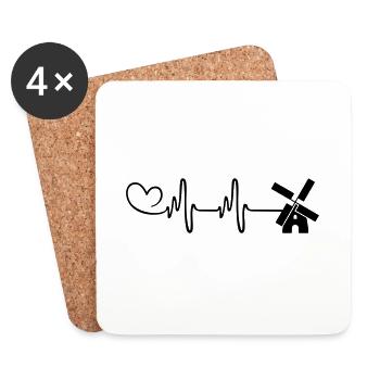 Moulin à vent Pulse Heart Love - Dessous de verre (lot de 4) - blanc - Devant