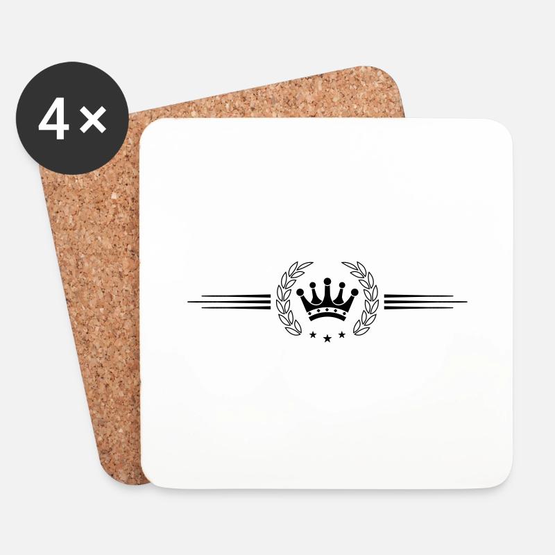 Krone Kranz - Untersetzer (4er-Set) - Weiß