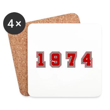 Numéro de l’année 1974 - Dessous de verre (lot de 4) - blanc - Devant