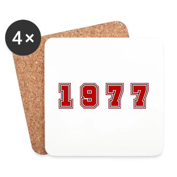 1977 Jahr Zahl - Untersetzer (4er-Set) - Weiß - Vorne