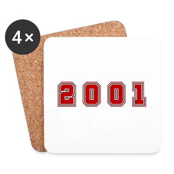 2001 Year Number - Coasters (set of 4) - white - Front